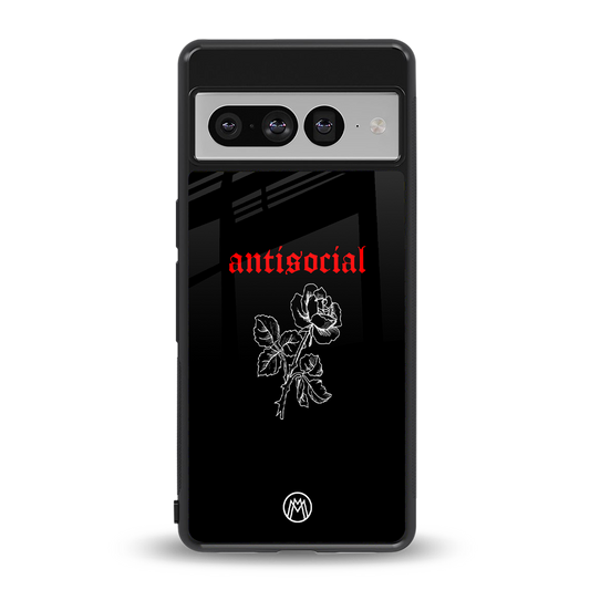 anti social black back phone cover | glass case for google pixel 7 pro