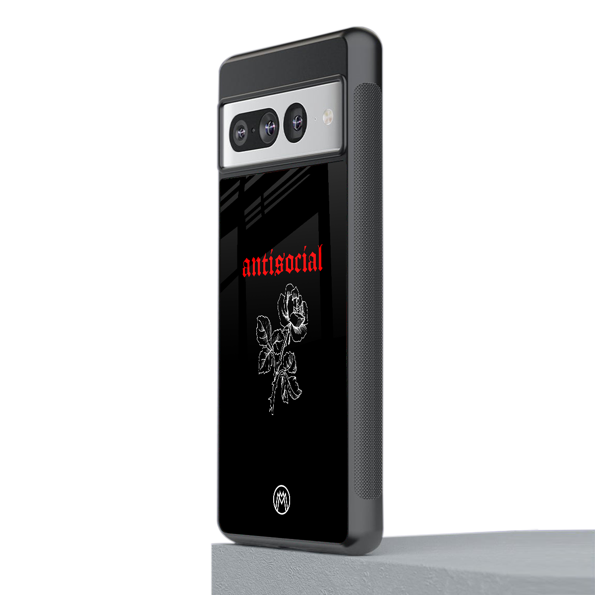 anti social black back phone cover | glass case for google pixel 7 pro