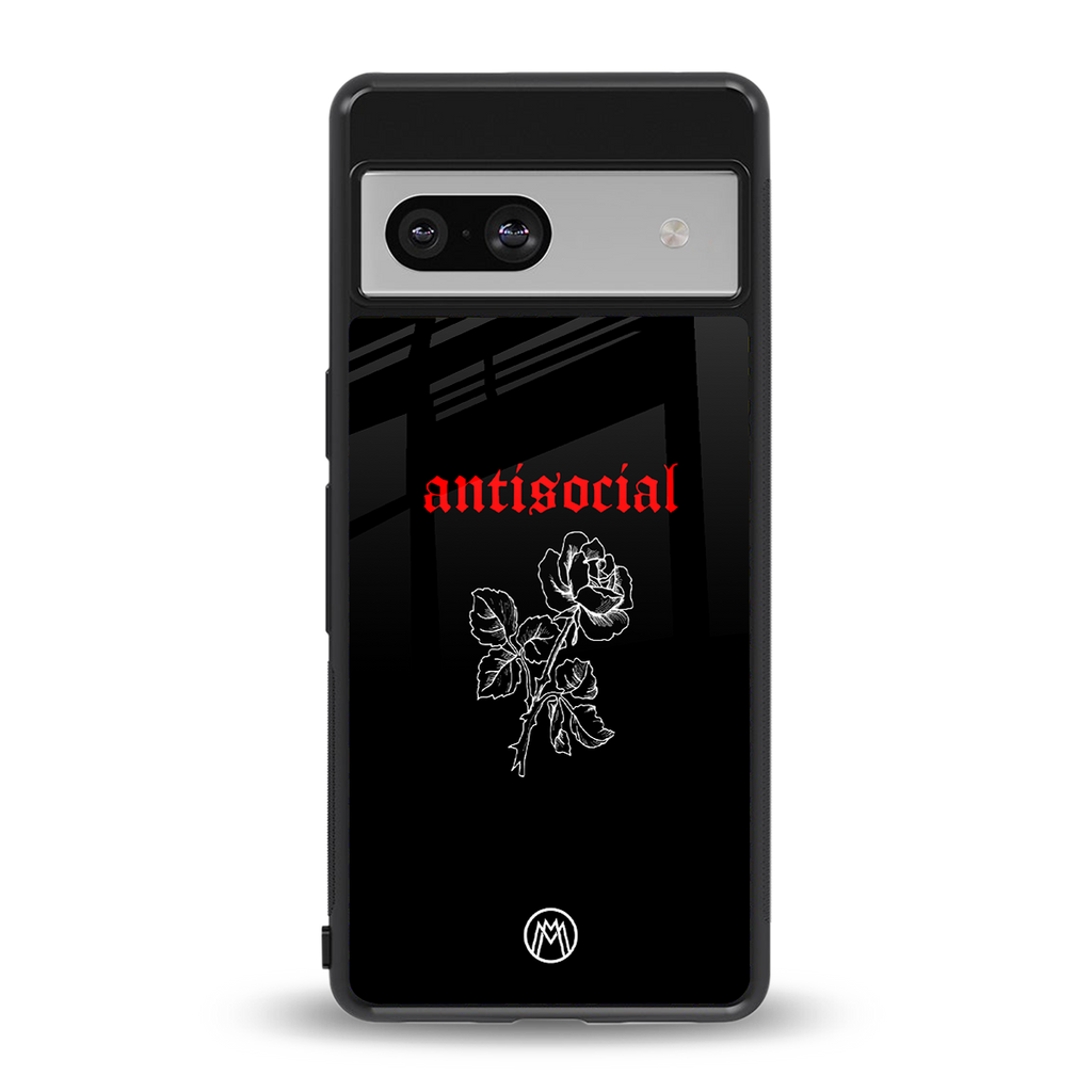 anti social black back phone cover | glass case for Google Pixel 7A