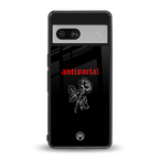 anti social black back phone cover | glass case for Google Pixel 7A