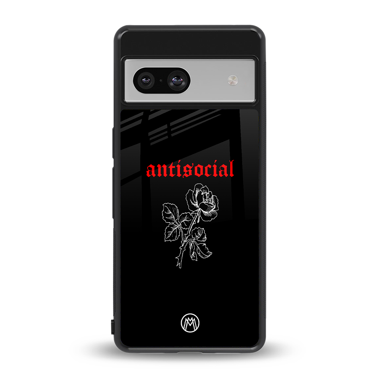 anti social black back phone cover | glass case for Google Pixel 7A