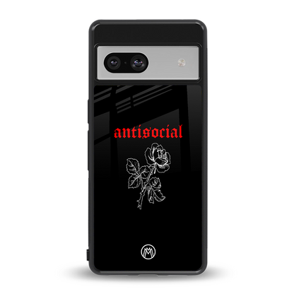 anti social black back phone cover | glass case for Google Pixel 7A
