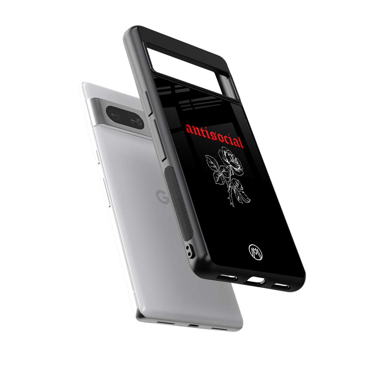 anti social black back phone cover | glass case for Google Pixel 7A