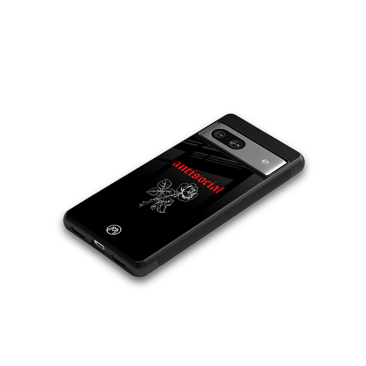 anti social black back phone cover | glass case for Google Pixel 7A