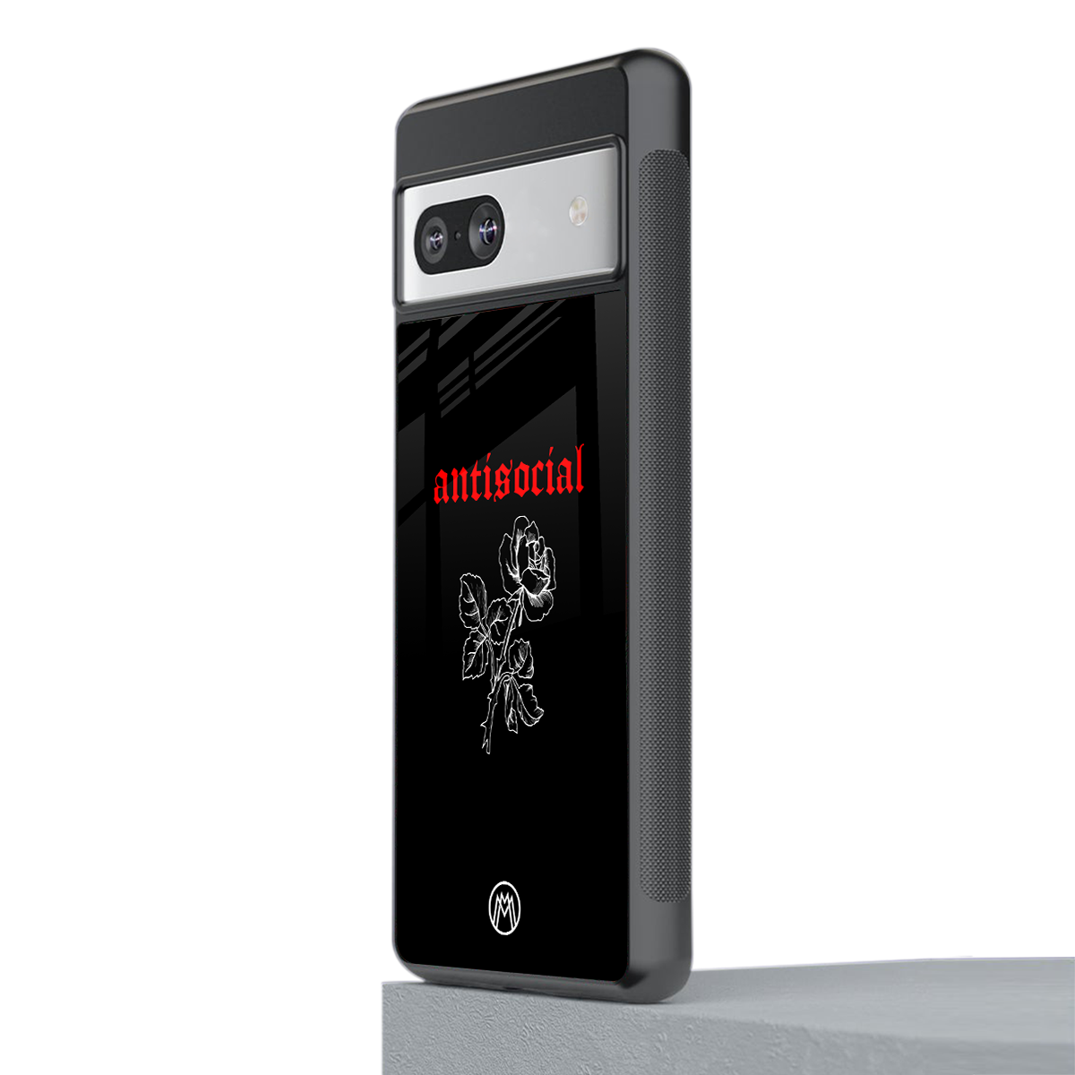 anti social black back phone cover | glass case for Google Pixel 7A