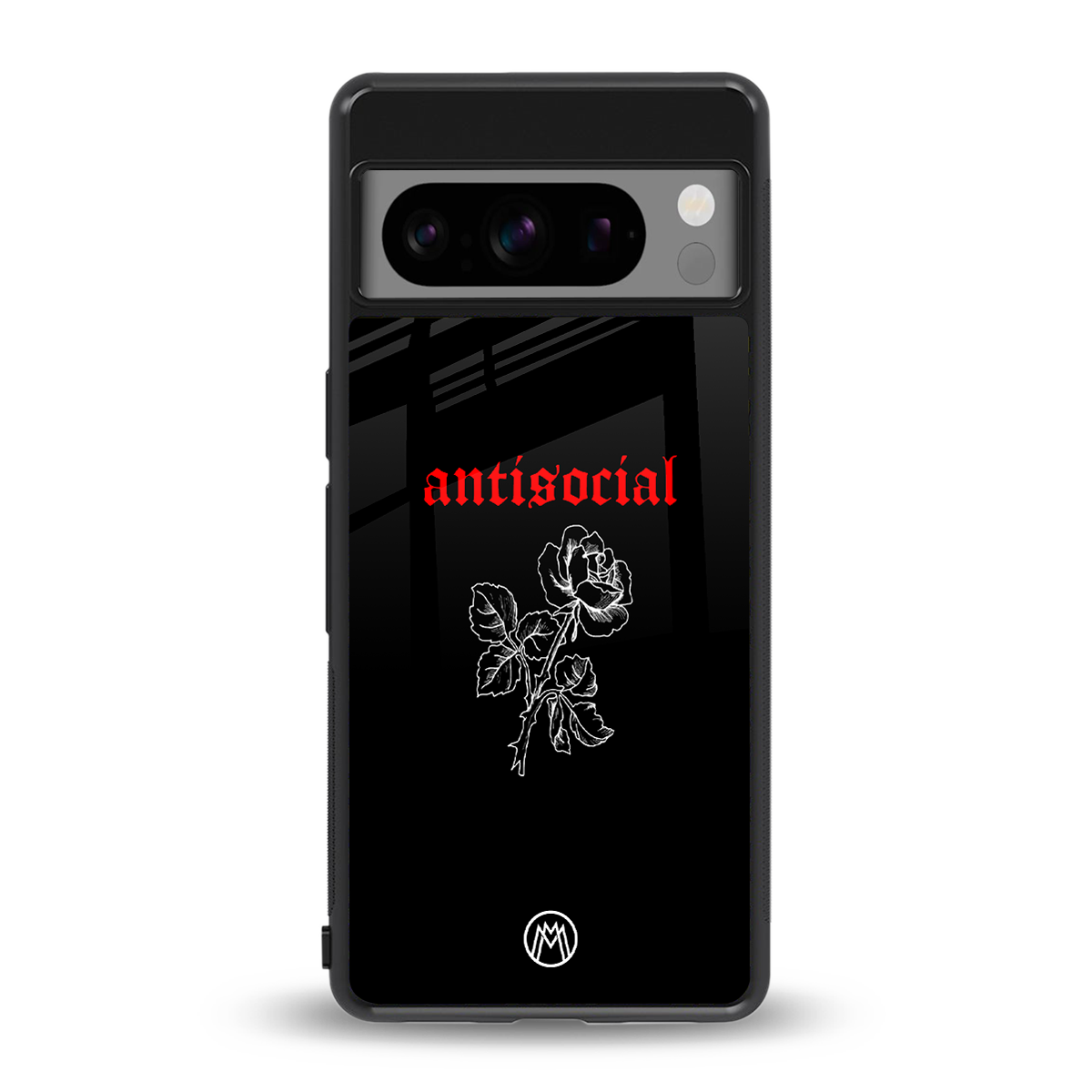 anti social black back phone cover | glass case for google pixel 8 pro