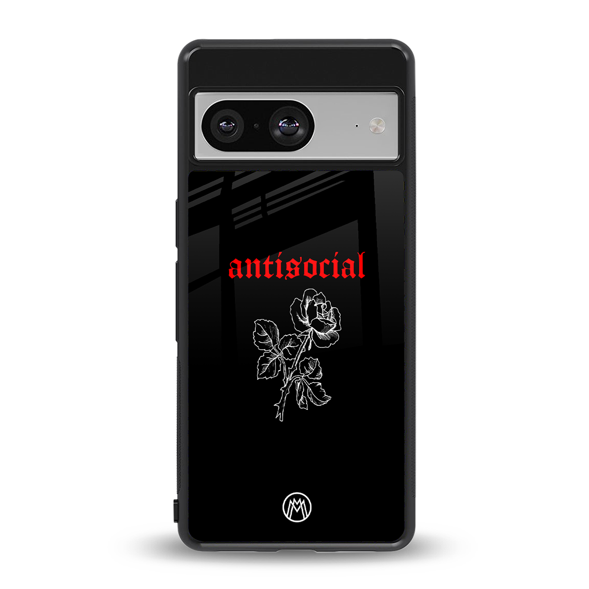 anti social black back phone cover | glass case for Google Pixel 8