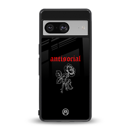 anti social black back phone cover | glass case for Google Pixel 8