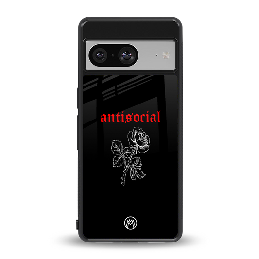 anti social black back phone cover | glass case for Google Pixel 8