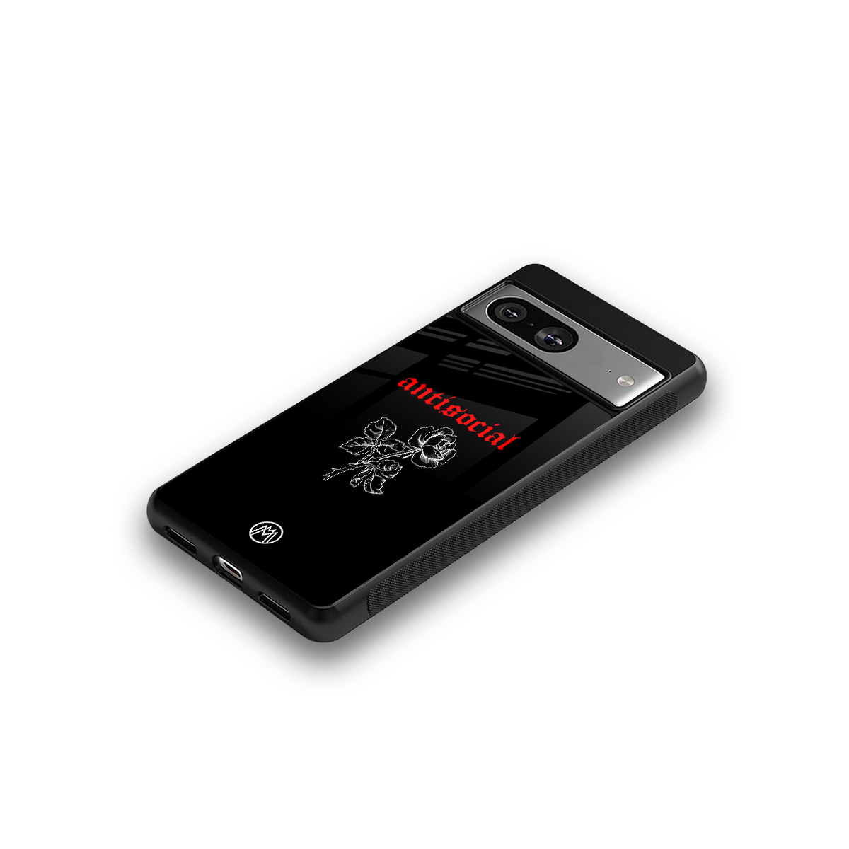 anti social black back phone cover | glass case for Google Pixel 8