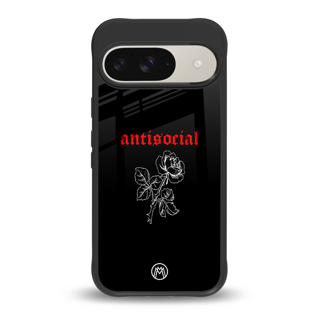 anti social black back phone cover | glass case for google pixel 9
