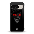 anti social black back phone cover | glass case for google pixel 9