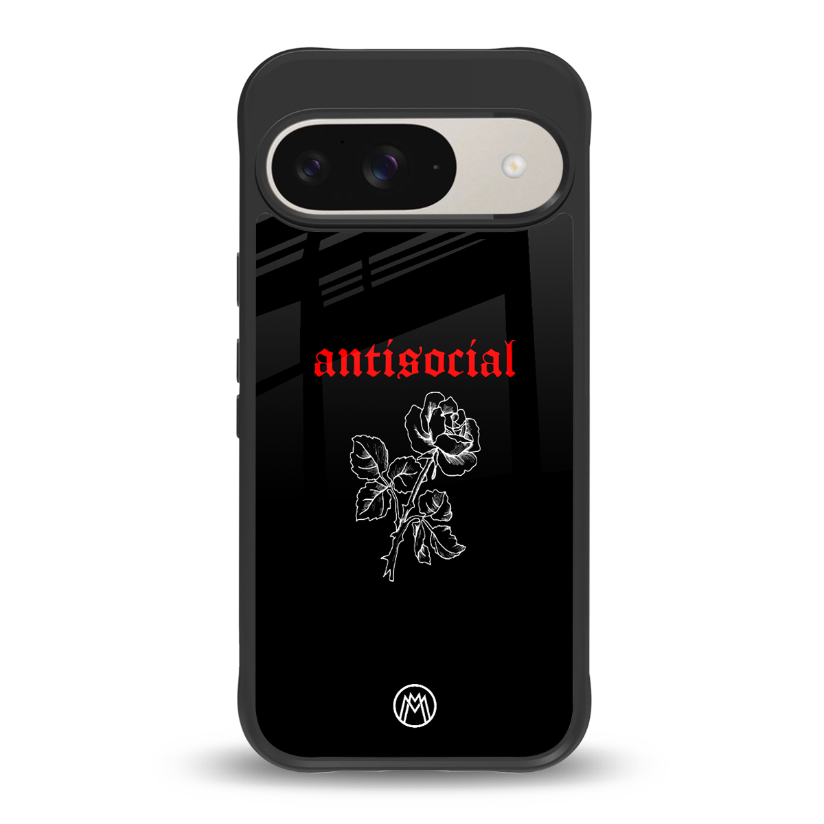 anti social black back phone cover | glass case for google pixel 9