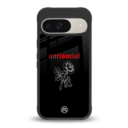 anti social black back phone cover | glass case for google pixel 9