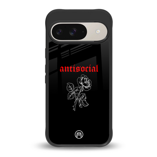 anti social black back phone cover | glass case for google pixel 9
