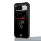 anti social black back phone cover | glass case for google pixel 9