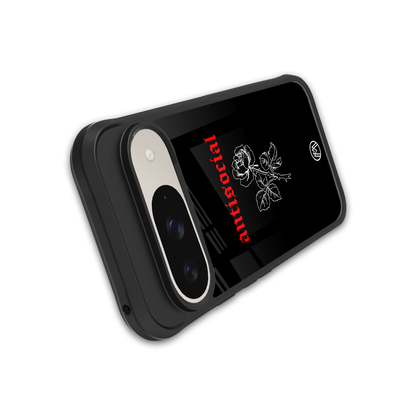 anti social black back phone cover | glass case for google pixel 9