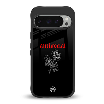 anti social black back phone cover | glass case for google pixel 9 pro