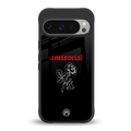 anti social black back phone cover | glass case for google pixel 9 pro xl