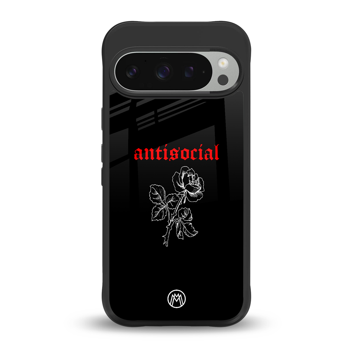 anti social black back phone cover | glass case for google pixel 9 pro xl