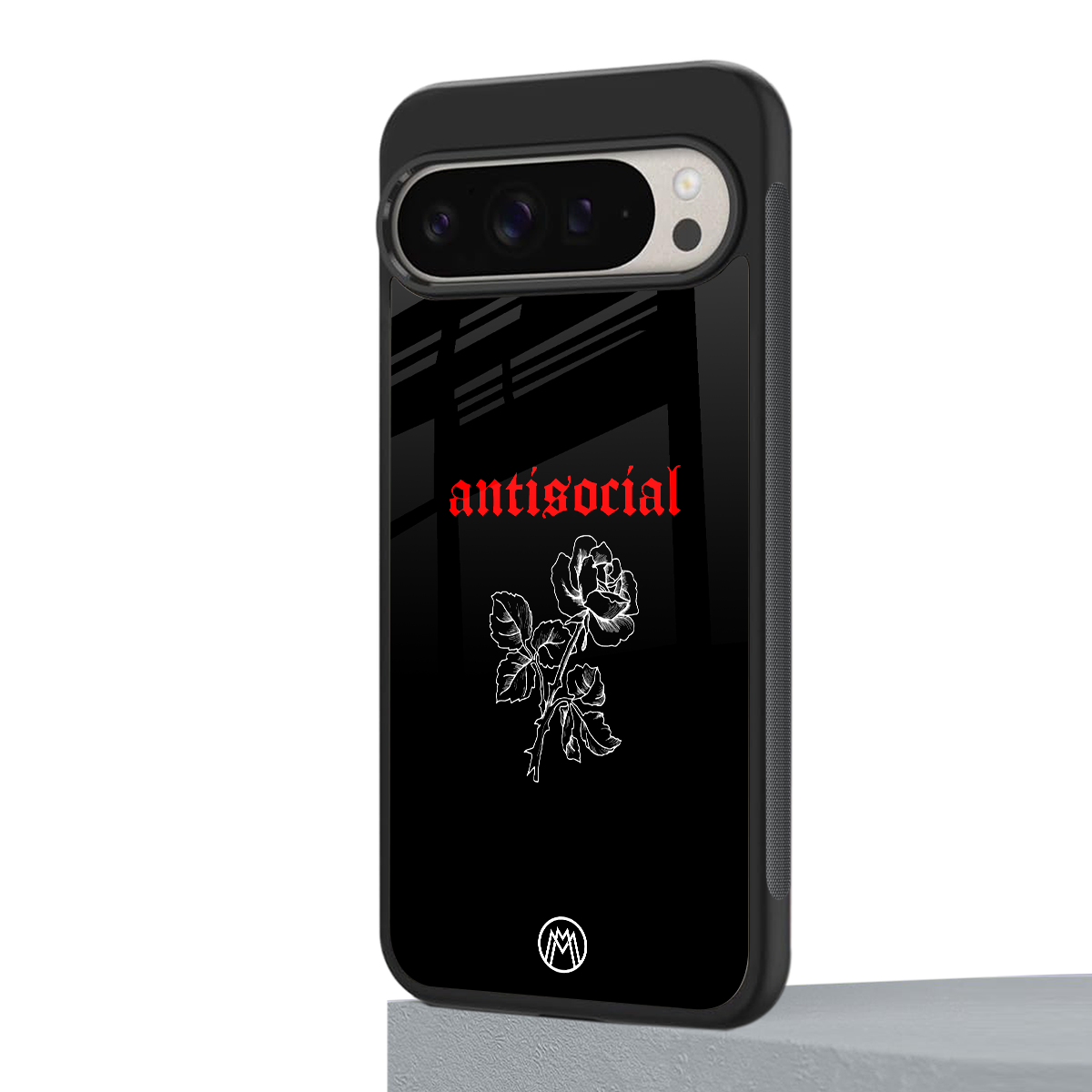 anti social black back phone cover | glass case for google pixel 9 pro xl