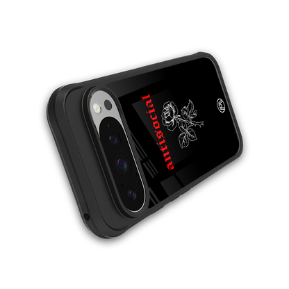 anti social black back phone cover | glass case for google pixel 9 pro xl
