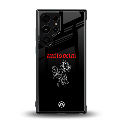 anti social black back phone cover | glass case for samsung galaxy s24 ultra