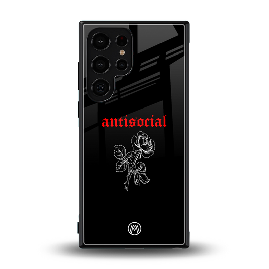 anti social black back phone cover | glass case for samsung galaxy s24 ultra