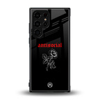anti social black back phone cover | glass case for samsung galaxy s23 ultra