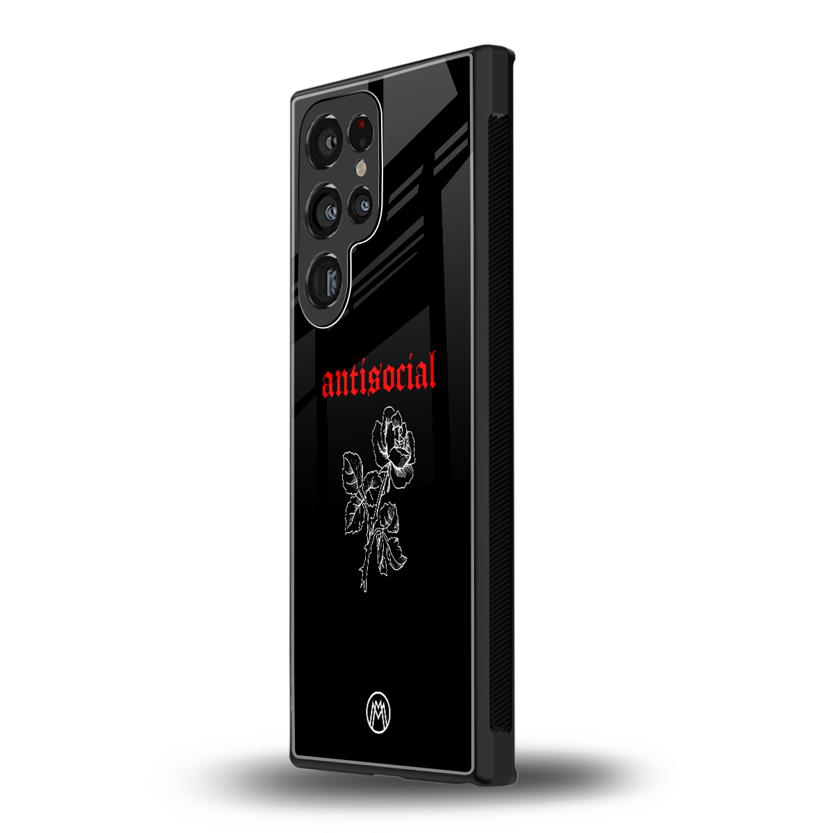 anti social black back phone cover | glass case for samsung galaxy s23 ultra