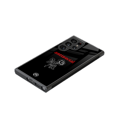 anti social black back phone cover | glass case for samsung galaxy s24 ultra