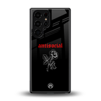 anti social black back phone cover | glass case for samsung galaxy s25 ultra