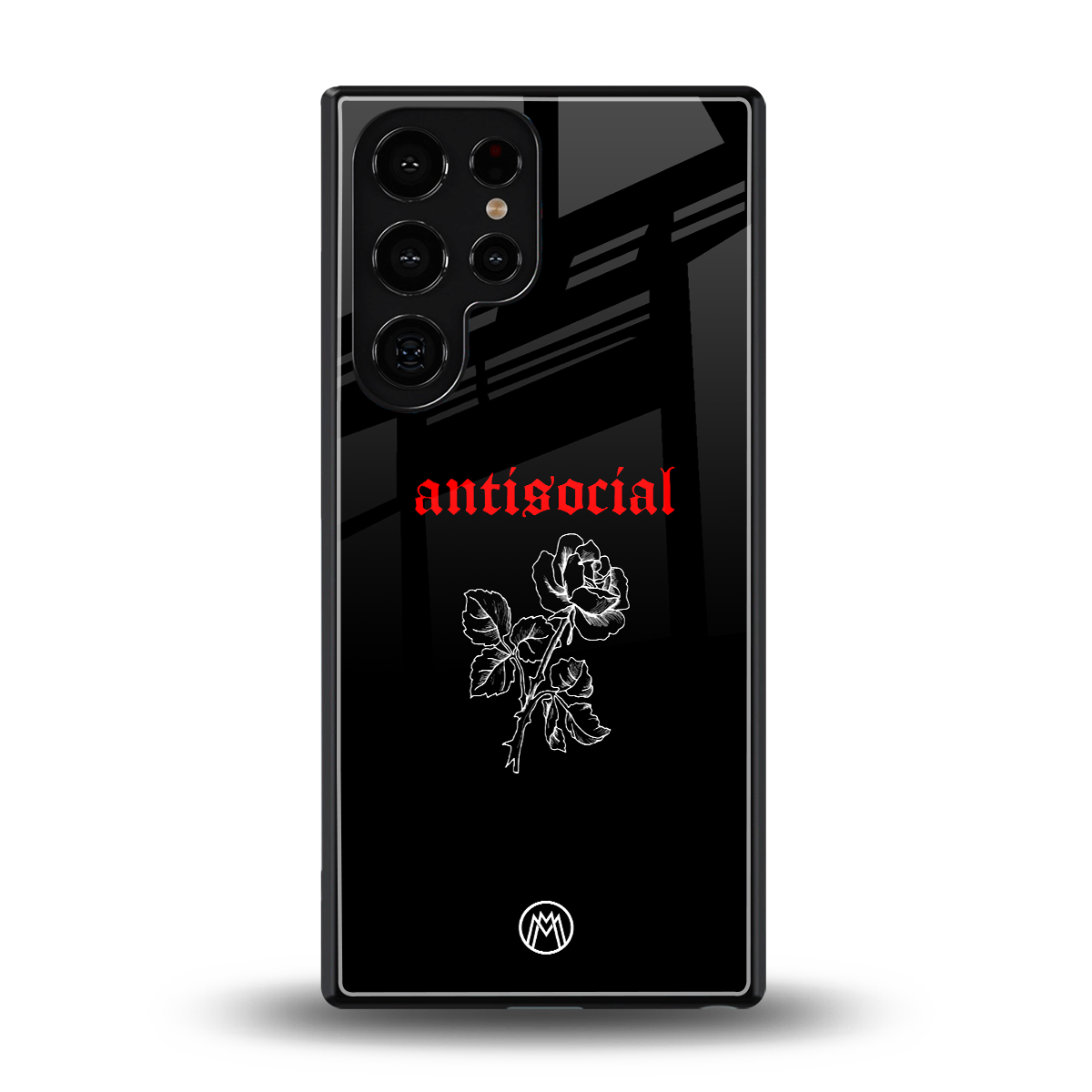 anti social black back phone cover | glass case for samsung galaxy s25 ultra