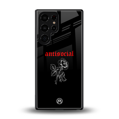 anti social black back phone cover | glass case for samsung galaxy s25 ultra