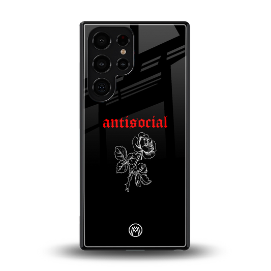 anti social black back phone cover | glass case for samsung galaxy s25 ultra