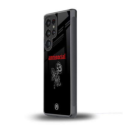 anti social black back phone cover | glass case for samsung galaxy s25 ultra