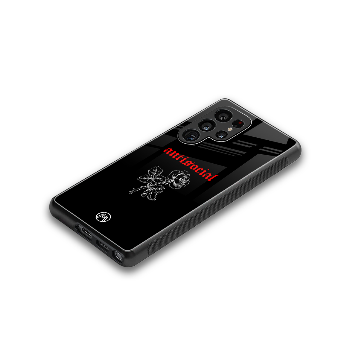 anti social black back phone cover | glass case for samsung galaxy s25 ultra
