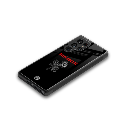 anti social black back phone cover | glass case for samsung galaxy s25 ultra