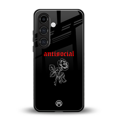 anti social black back phone cover | glass case for samsung galaxy s23 plus