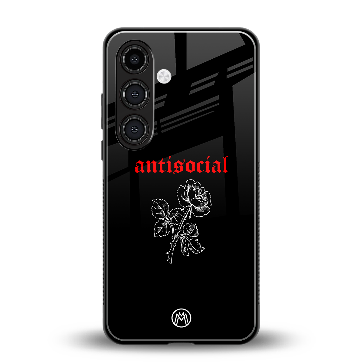 anti social black back phone cover | glass case for samsung galaxy s23