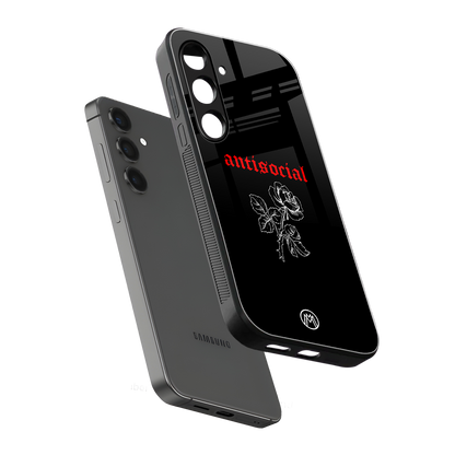 anti social black back phone cover | glass case for samsung galaxy s23 plus
