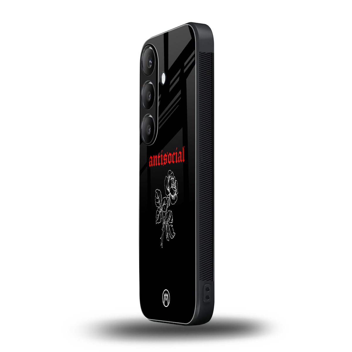 anti social black back phone cover | glass case for samsung galaxy s25 plus