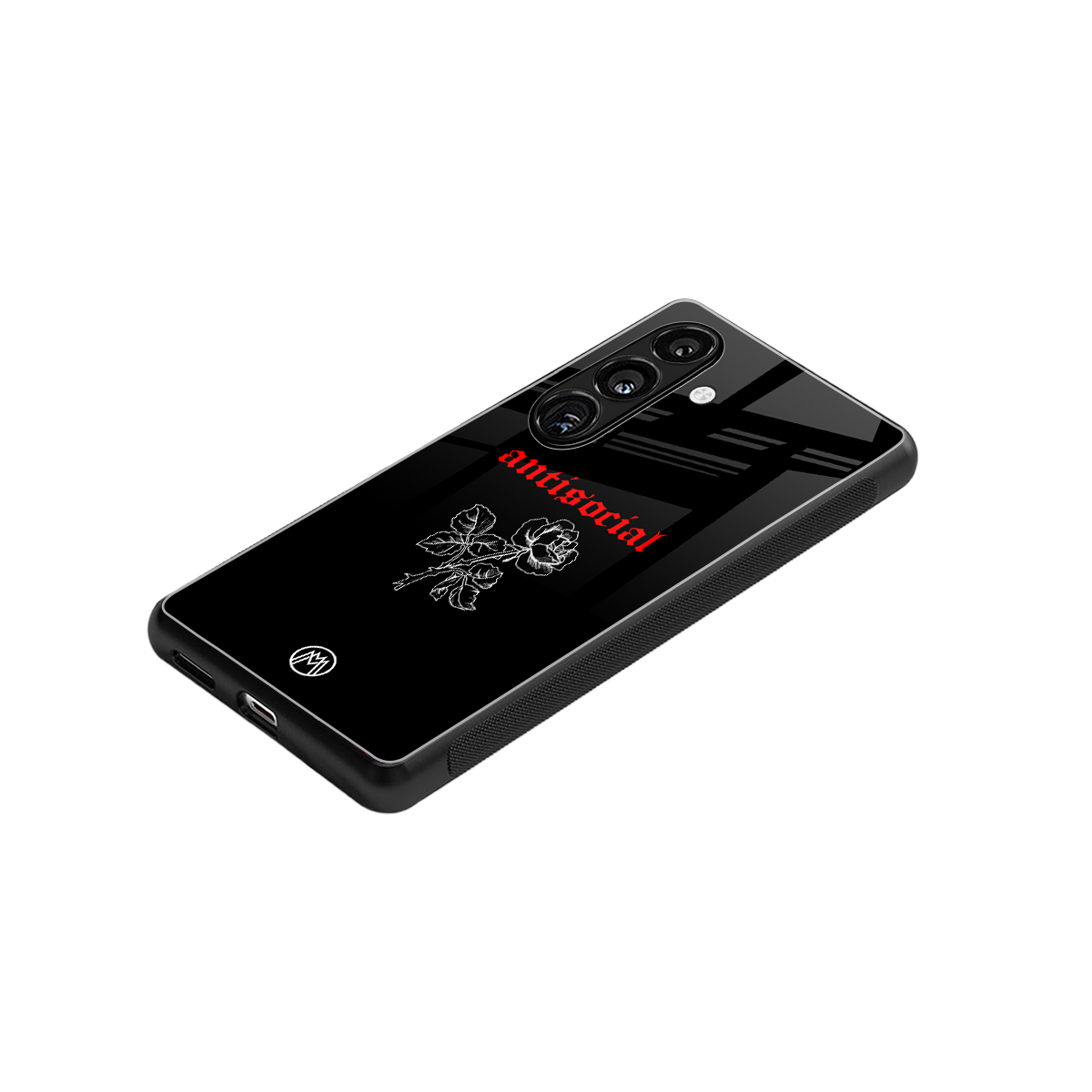 anti social black back phone cover | glass case for samsung galaxy s23 plus