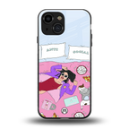 anti social chick girl back phone cover | glass case for iphone 13 mini