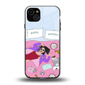 anti social chick girl back phone cover | glass case for iphone 14 plus