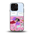 anti social chick girl back phone cover | glass case for iphone 15 pro