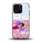 anti social chick girl back phone cover | glass case for iphone 15 pro