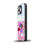 anti social chick girl back phone cover | glass case for iphone 15 pro