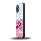 anti social chick girl back phone cover | glass case for iphone 16 plus