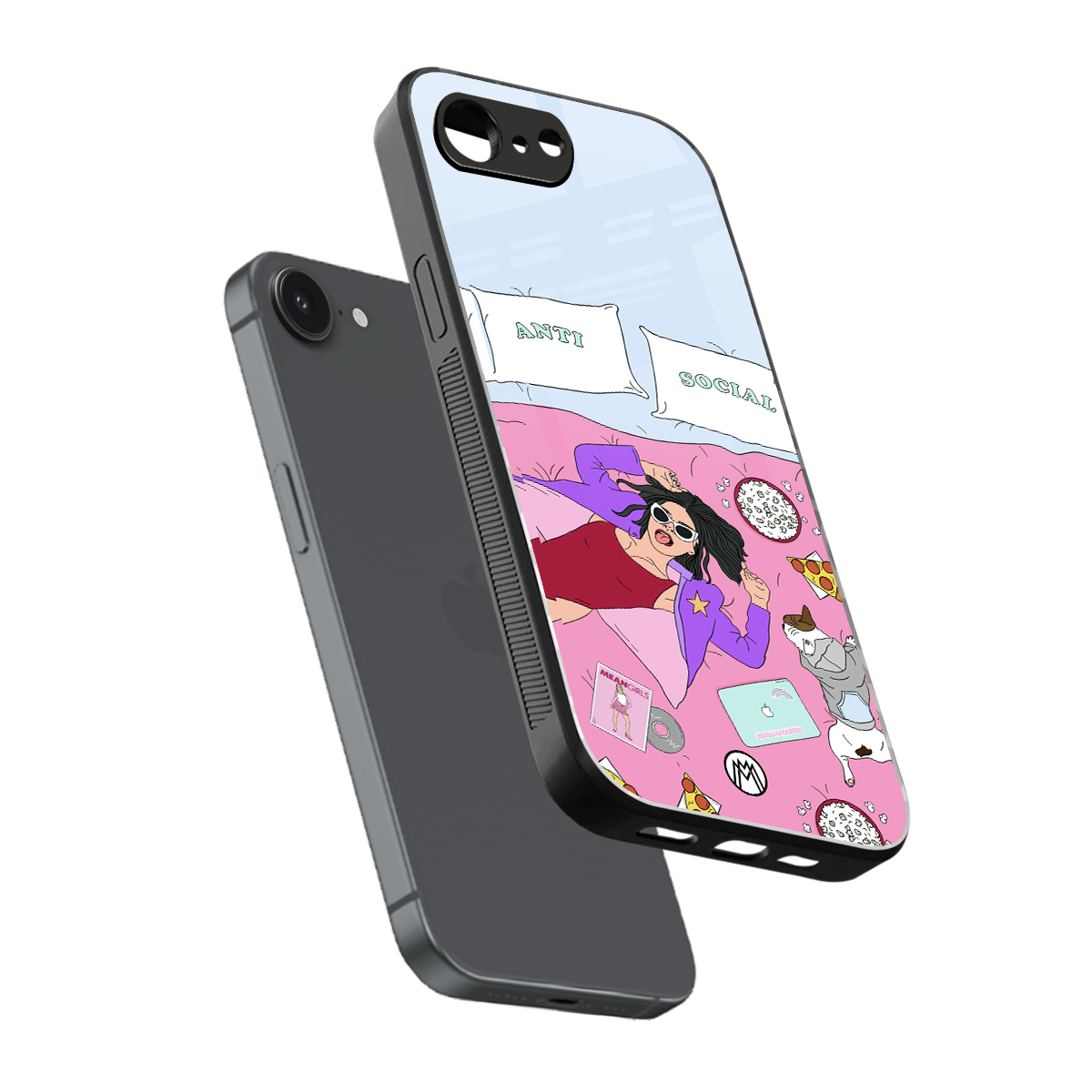 anti social chick girl back phone cover | glass case for iphone 16e